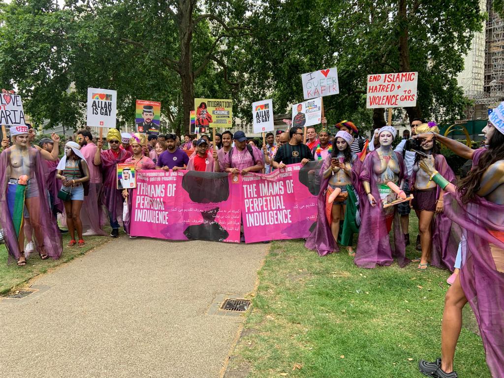 CEMB marches at Pride in London 2019 as topless Imams of Perpetual Indulgence