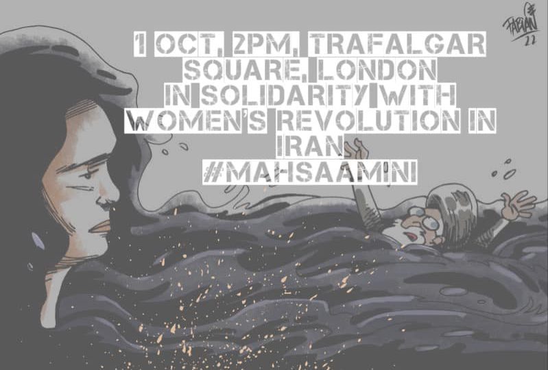 Join 1 October protest in London’s Trafalgar Square in solidarity with women’s revolution in Iran